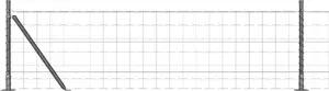 VidaXL Steel Euro Fence with 13 Flanged Stakes 0.4 x 50 m, Galvanized