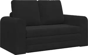 Sofa на пол 2-в-1 VidaXL модель 4106688 чёрная велюровая 148x71x83 см