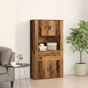 Шкаф VidaXL высокий буфет 80x33x150 см инженерная древесина - Stare drewno