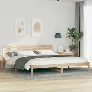 Каркас кровати VidaXL 200 x 210 см Масив сосны Коричневый