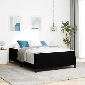 Gulta ar atsperu matraci VidaXL 160 x 200 cm melna