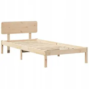 Каркас кровати с изголовьем VidaXL Lumarko 90x200 см массив сосны