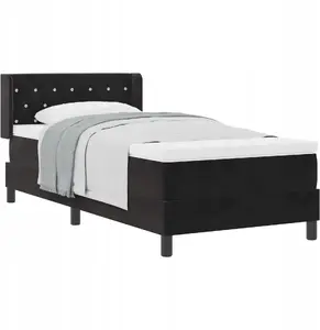 Кровать с матрасом VidaXL 100x200 см черный бархат