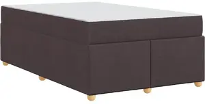 Каркас кровати с матрасом VidaXL 120 x 200 см, тёмно‑коричневая ткань