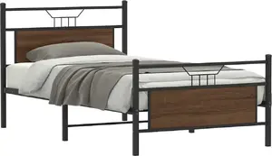 Каркас кровати VidaXL модель 4106853, цвет дуб коричневый, 100 x 190 см, без матраса