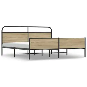 Каркас кровати VidaXL 3318682 — цвет дуб, ширина 198 см, длина 207 см, высота 100 см