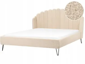 Bed Beliani AMBILLOU 180 x 200 cm Beige