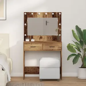 Зеркало VidaXL Stare drewno из инжиниринговой древесины 78,5 x 41 x 135 см