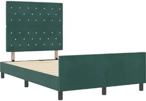 Каркас кровати VidaXL 120x200 см тёмно‑зелёный велюр