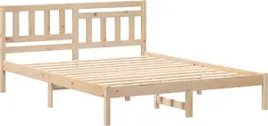 Каркас кровати VidaXL 140 x 200 см Коричневый Массовая сосна
