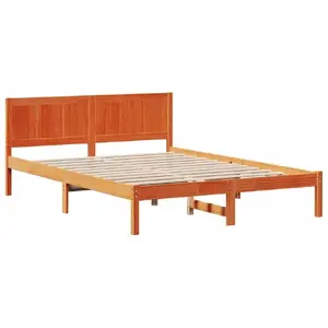 Каркас кровати VidaXL Lumarko вощёный коричневый, массив сосны
