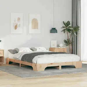 Каркас кровати VidaXL модель 872920 коричневый 140 x 220 см массив сосны