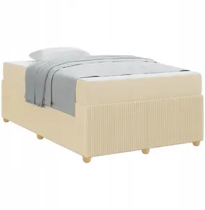 Каркас кровати VidaXL 120 x 190 см ткань кремовый