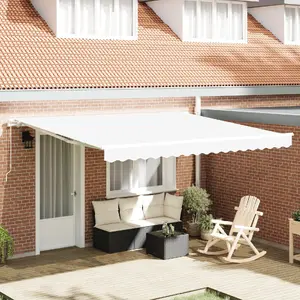Ручной выдвижной маркиз VidaXL 400x300 см, белый