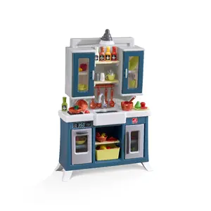 Bērnu rotaļu virtuve Step 2 Modern Farmhouse Kitchen – lomu spēļu komplekts, no 2 gadiem, zils/pelēks/balts