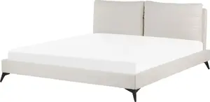 Bed Beliani MELLE upholstered bed 180 x 200 cm beige