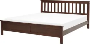 Деревянная кровать Beliani MAYENNE 160 x 200 см, тёмное дерево, деревянный каркас