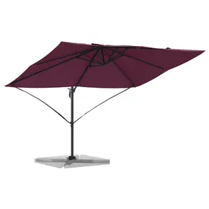 Parasol (offset) VidaXL Wysięgnikowy Czerwony Bordeaux Polyester Steel Large