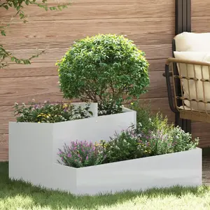 Planter VidaXL galvanized steel 80x80x50 cm
