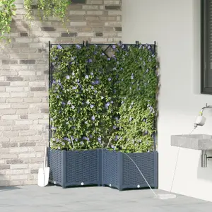 Flower pots VidaXL set of 3 with self-watering system, grey