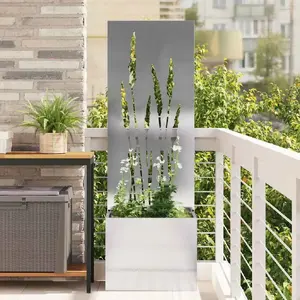 Flower planter VidaXL decorative panel silver 50 x 140 cm