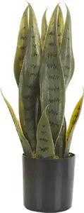 Potted artificial snake plant 40 cm Beliani – decorative indoor faux sansevieria