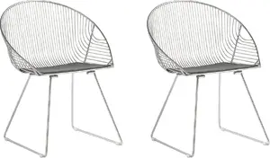 Dining chair set Beliani AURORA, 2-piece, silver