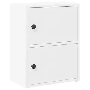 Bookcase VidaXL 860364, white wood frame and shelves, 400×240×770 mm