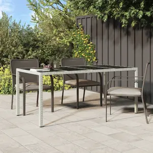 Садовый стол VidaXL 190×90×75 см белый полиротанг