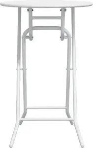 Salokāms dārza galds VidaXL 50x72 cm balts tērauds