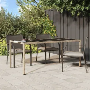 Садовый стол VidaXL 190×90×75 см бежевый полиротанг