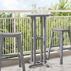 Bāra galds VidaXL modelis 42006609 gaiši pelēks HDPE 55×55×107 cm