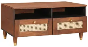 Журнальный стол VidaXL 4018893 с ящиком и полкой, коричневый, 80 x 54 x 40 см