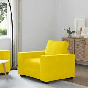 Кресло VidaXL модель 4105006, жёлтый бархат, ширина сиденья 60 см