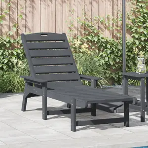 Шезлонг VidaXL 53×162×98,5 см светло-серый HDPE