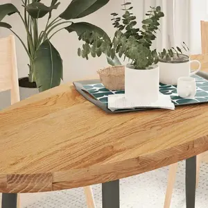Galda virsma VidaXL 140x60x4 cm, ciets ozols, brūna, ovalā