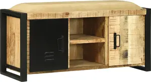 Скамейка-шкаф VidaXL 100x35x50 см из массива сырого мангового дерева