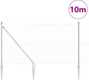 Секционное ограждение VidaXL Euro с 7 столбами и шипами 1,2 x 10 м оцинкованная сталь