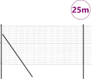 Металлический забор VidaXL Euro с 13 столбами 1.2x25 м оцинкованная сталь серый