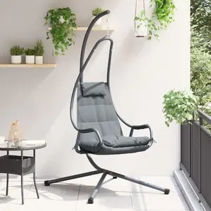 Качели с каркасом и подушкой VidaXL — антрацит, сталь (модель 42003852)