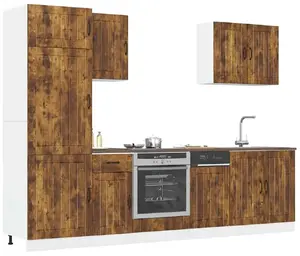 Kitchen cabinet set VidaXL Kalmar 7-piece, smoked oak finish