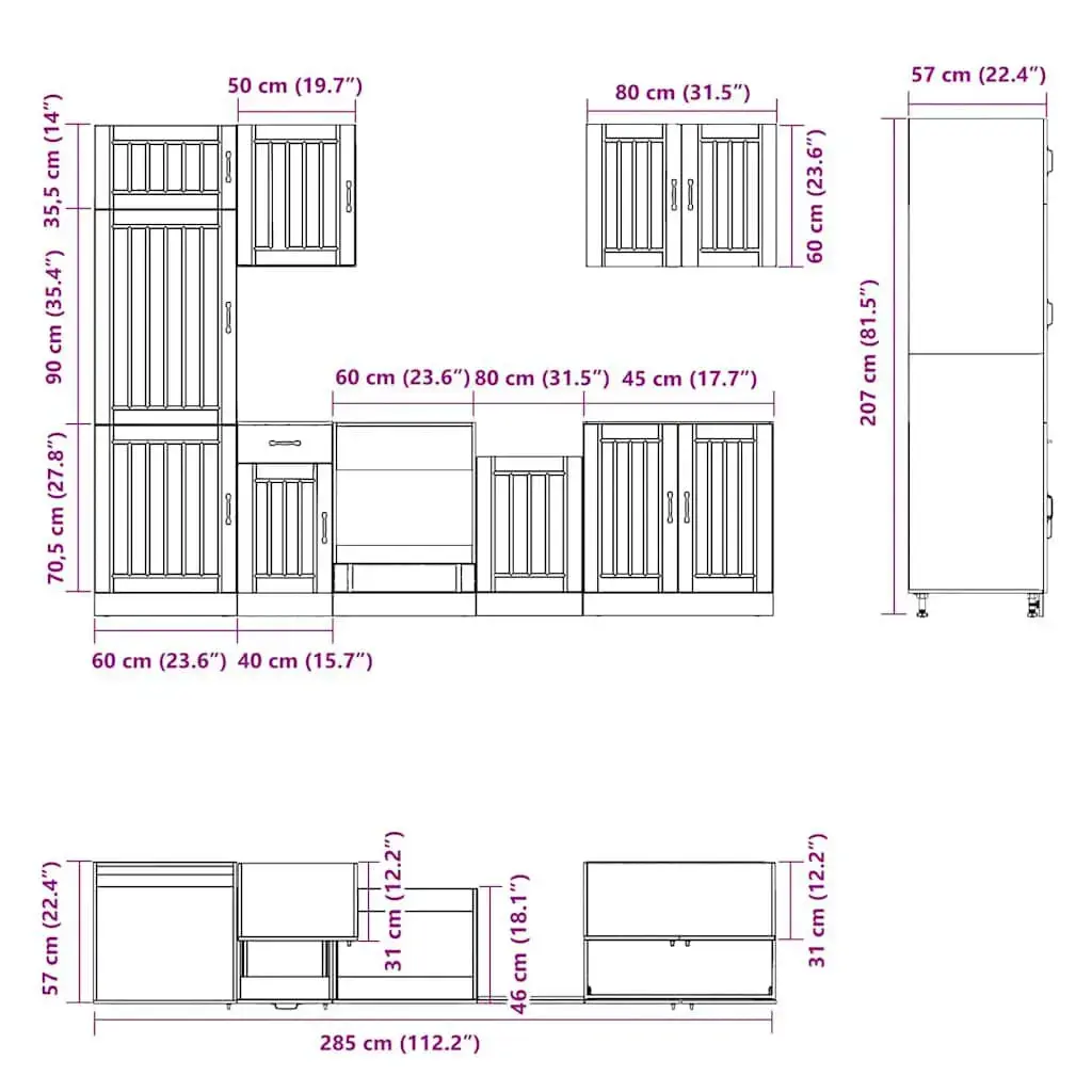Kitchen/dining storage cabinet VidaXL 3314780 Photo 8