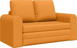 Диван-кровать VidaXL 2-в-1 тёмно-жёлтая ткань 148×71×83 см