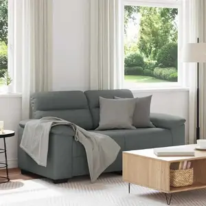 Dīvāns 2-vietīgs VidaXL modelis 4105298 tumši pelēks audums 120 cm