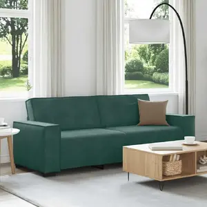 Диван 3-местный VidaXL модель 4105032, темно-зеленый, велюровая обивка, 180 см