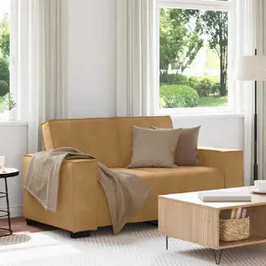 Диван 2-местный VidaXL 120 см, коричневая бархатная обивка