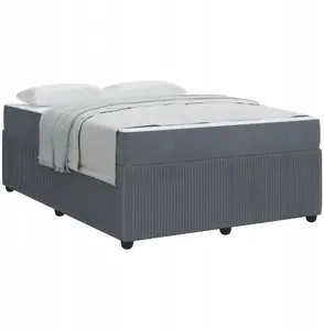 Каркас кровати с матрасом VidaXL 160 x 200 см, тёмно‑серый бархат