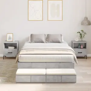 Рама кровати VidaXL, серый бетон, 120 x 200 см, модель 3335632