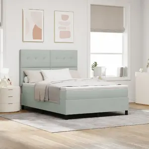 Кровать с матрасом VidaXL 160x200 см светло-серый бархат