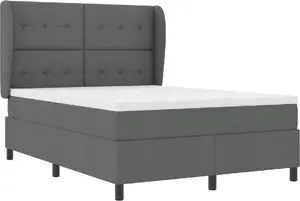 Кровать boxspring VidaXL с матрасом, темно-серый тканевый, 160x200 см